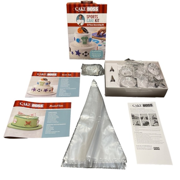 Cake Boss 28 Piece Sports Cake Kit Cookie Cutters New (opened box) Never Used - Picture 10 of 10